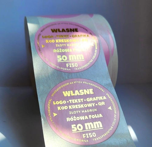 złoty nadruk różowe tło