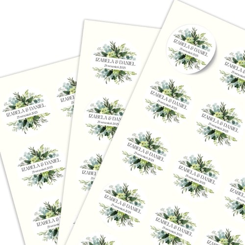 Arkusz A4 okrągłymi naklejkami ślubnymi, motyw wianka, personalizacja imion.jpg