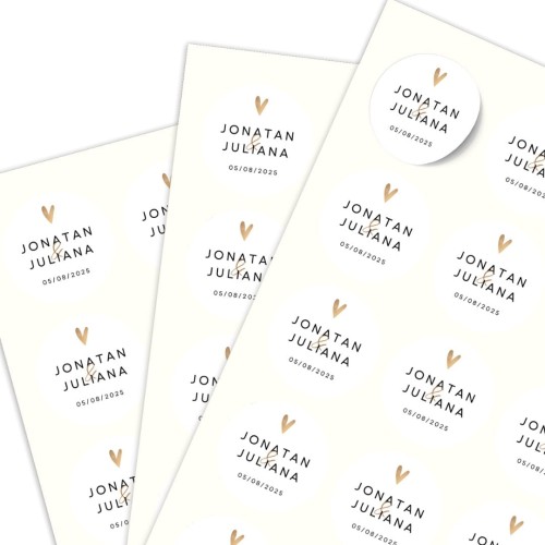Arkusz A4 okrągłymi naklejkami ślubnymi, motyw serca, personalizacja imion.jpg