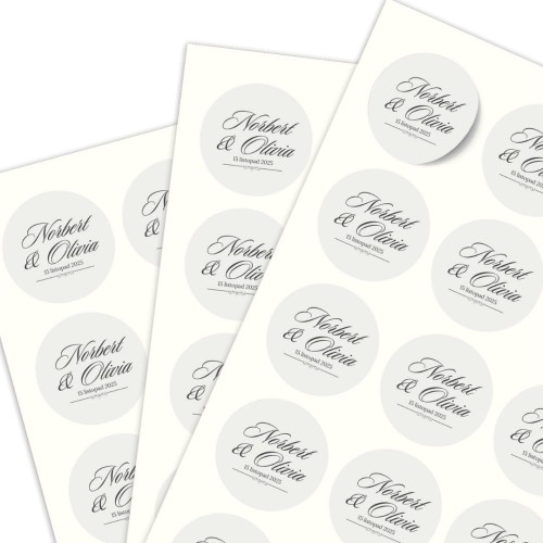 Arkusz A4 okrągłymi naklejkami ślubnymi, motyw vintage, personalizacja imion.jpg