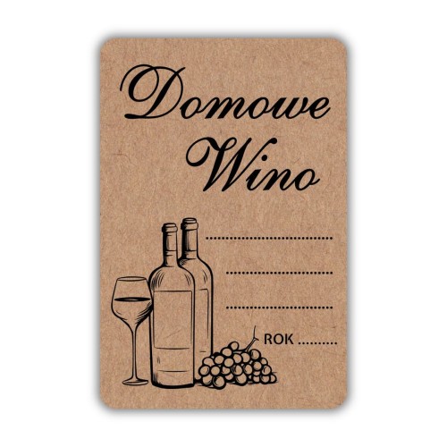 Naklejka 60x40 mm Eko Kraft, Domowe wino.jpg