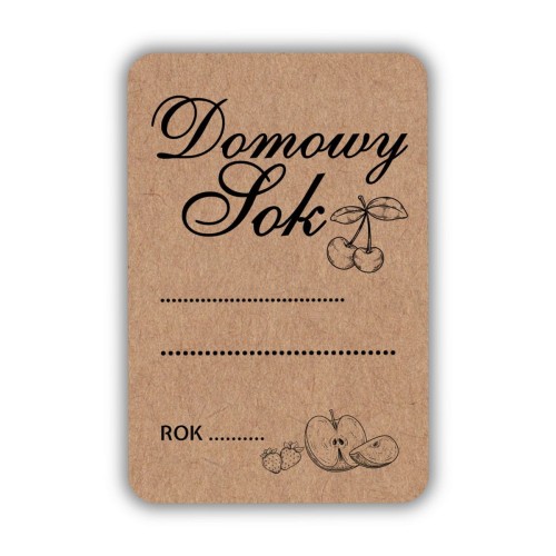 Naklejka 60x40 mm Eko Kraft, Domowy sok.jpg