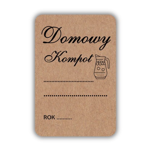 Naklejka 60x40 mm Eko Kraft, Domowy kompot.jpg