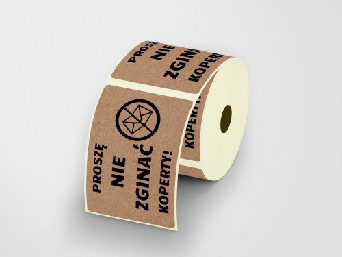 Naklejka 60x40 mm Eko Kraft, Proszę nie zginać koperty, rolka.jpg