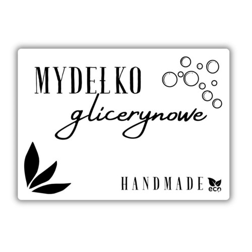 Naklejka 70x50 mm, papierowa, Mydełko glicerynowe, handmade.jpg