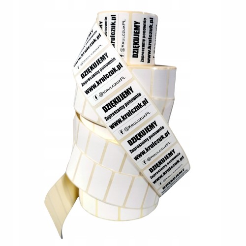 Naklejki TWÓJ TEKST LOGO etykiety 200 szt ROZMIARY