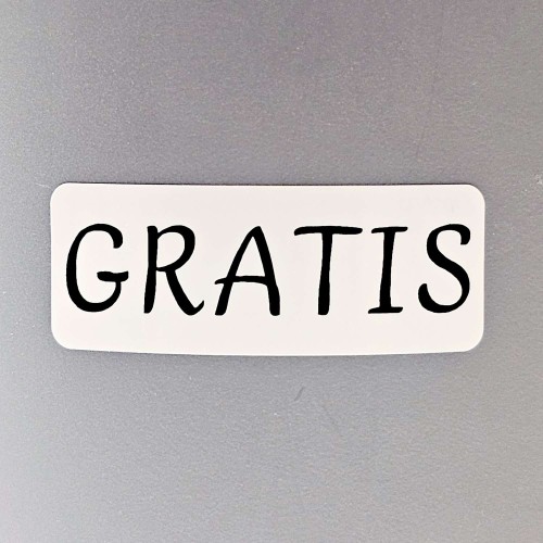Naklejka 40x15 mm, Napis GRATIS, czarny nadruk