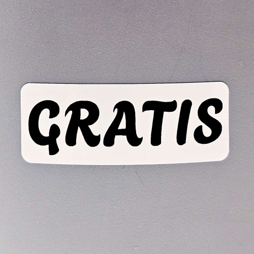 Naklejka 40x15 mm, Napis GRATIS, czarny nadruk