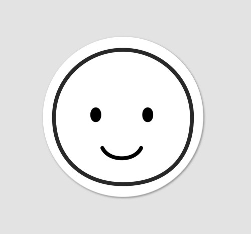 Naklejka Ø 50 mm, uśmiechnięta twarz