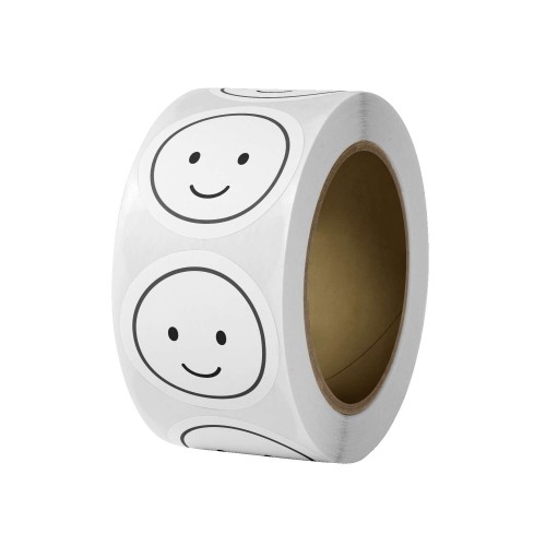 Rolka, naklejka Ø 50 mm, uśmiechnięta twarz