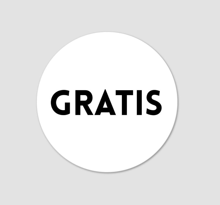 Naklejka Ø 50 mm, napis "GRATIS"
