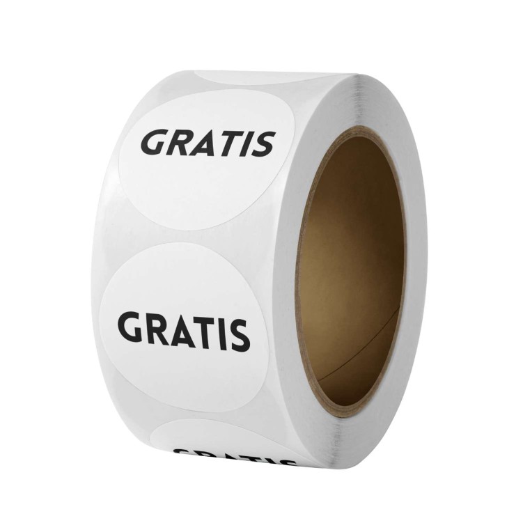 Rolka, naklejka Ø 50 mm, napis "GRATIS"