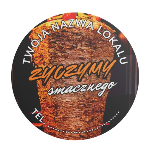 Naklejka Ø 50 mm, gastronomiczna, kebab