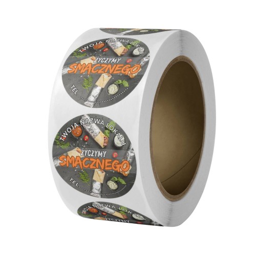 Rolka, naklejki Ø 50 mm, gastronomiczne, kebab