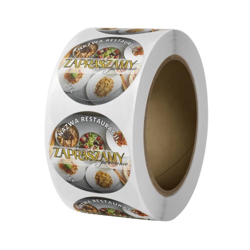 Rolka, naklejki Ø 50 mm, gastronomiczne, restauracja